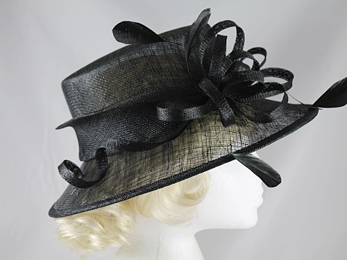 Elegance Collection Sinamay Wedding Hat with Matching Sinamay Bag