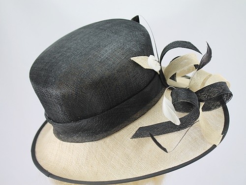  Black and Cream Wedding Hat