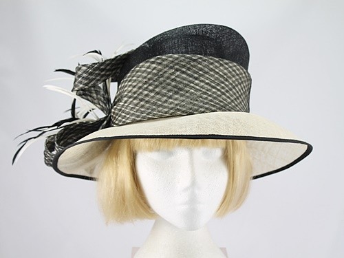  Black and Cream Wedding Hat