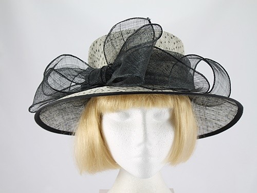  Black and Cream Wedding Hat