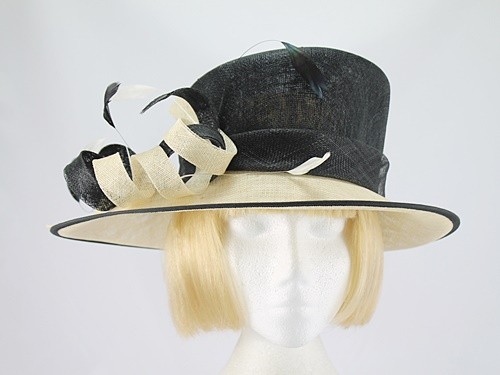  Black and Cream Wedding Hat