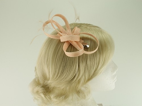 Elegance Collection Loops Clip Fascinator with Matching Sinamay Bag