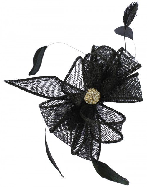 Elegance Collection Small Clip Fascinator with Matching Sinamay Bag