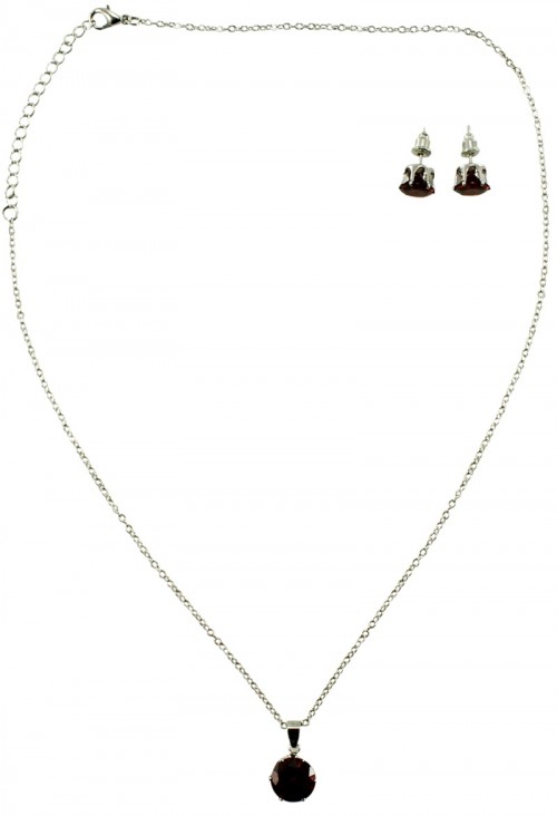 Pendant Necklace with Matching Stud Earrings