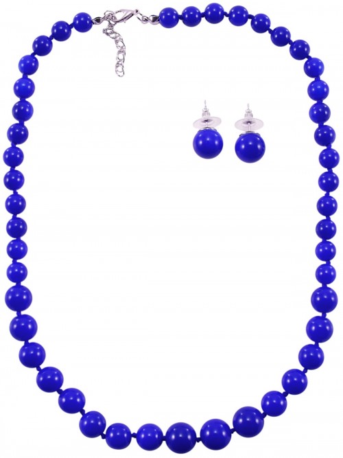 Venetti Collection Graduated Glass Pearl Necklace and Earrings