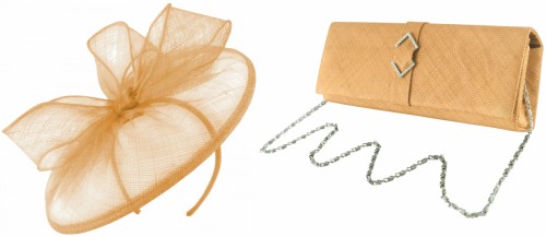 Failsworth Millinery Sinamay Disc with Matching Sinamay Occasion Bag