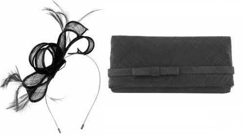 Max and Ellie Sinamay Fascinator with Matching Occasion Bag