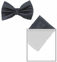 Max and Ellie Mens Bow Tie and Pocket Square Set
