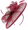 Failsworth Millinery Sinamay Disc Headpiece in Berry