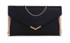 Papaya Fashion Envelope Faux Leather Bag in Black