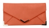 Papaya Fashion Faux Leather Envelope Bag in Coral