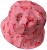 Unisex Kids Reversible Packable Summer Printed Bucket Hat in Flamingos Pink