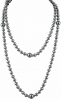 Venetti Collection Double Length Glass Pearl Necklace in Grey