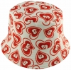 Unisex Kids Reversible Packable Summer Printed Bucket Hat in Hearts Red