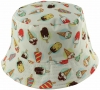 Unisex Kids Reversible Packable Summer Printed Bucket Hat in Ice Creams White