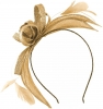 Failsworth Millinery Aliceband Sinamay Fascinator in Ivory-Gold