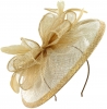 Failsworth Millinery Sinamay Disc Headpiece in Ivory-Gold