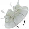 Failsworth Millinery Sinamay Disc Headpiece in Ivory-Silver