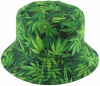 Unisex Kids Reversible Packable Summer Printed Bucket Hat in Jungle Green