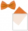 Max and Ellie Mens Bow Tie and Pocket Square Set in Orange