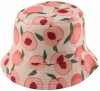 Unisex Kids Reversible Packable Summer Printed Bucket Hat in Peaches Pink