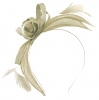 Failsworth Millinery Aliceband Sinamay Fascinator in Pearl-Silver