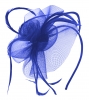 Aurora Collection Swirl & Biots Fascinator on aliceband in Royal Blue