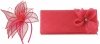 Elegance Collection Sinamay Leaf Fascinator with Matching Occasion Bag