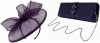 Failsworth Millinery Sinamay Disc with Matching Sinamay Occasion Bag in Indigo