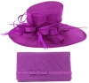 Max and Ellie Events Hat with Matching Large Occasion Bag in Purple