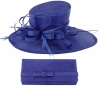 Max and Ellie Events Hat with Matching Occasion Bag in Sapphire