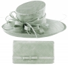 Max and Ellie Events Hat with Matching Large Occasion Bag in Silver