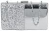 Papaya Fashion Half Glitter Evening Bag in Silver