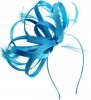 Aurora Collection Sinamay and Satin Loops Fascinator in Turquoise