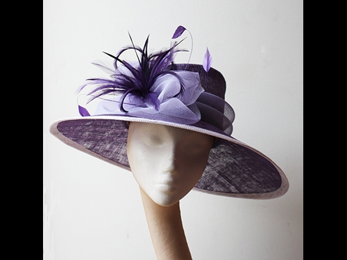 Couture by Beth Hirst Lilac and Purple Rounded Brim Hat