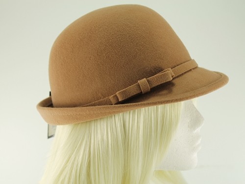 Hawkins Collection Wool Vintage Cloche Small Bow Hat