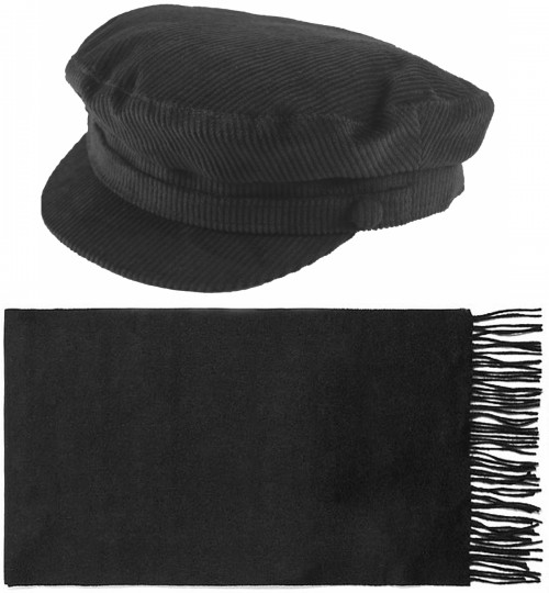 Failsworth Millinery Mariner Cord Cap with Matching Lambswool Scarf