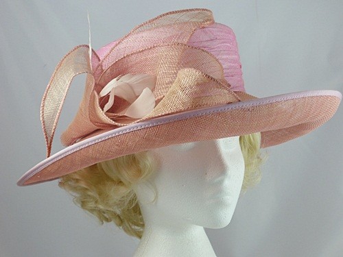 Coral and Pink Wedding Hat