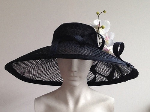 Couture by Beth Hirst Belle Large Black Wide Brimmed Hat