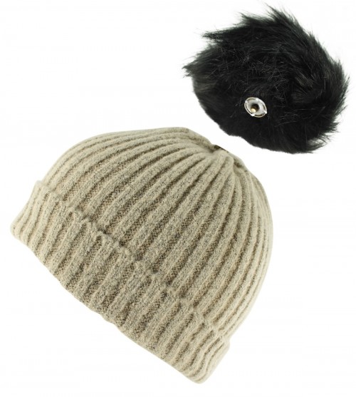 Zelly Detachable Bobble Beanie Hat