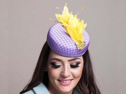 lilac wedding hat