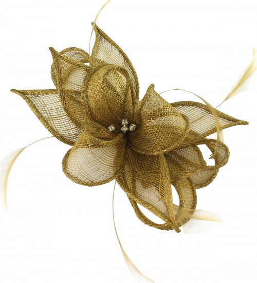 gold hair fascinators for weddings