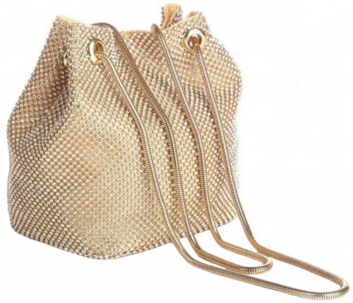 Papaya Fashion Soft Diamante Bucket Bag