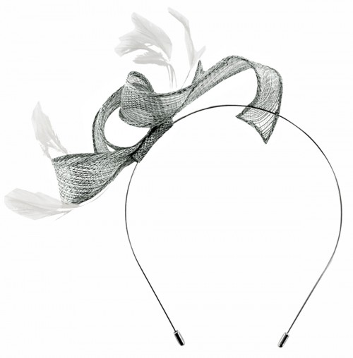Max and Ellie Sinamay Fascinator in Graphite