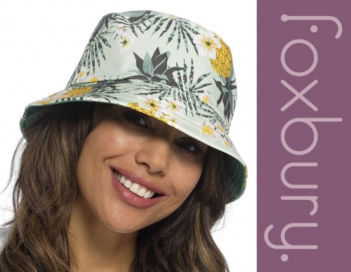Foxbury Ladies Reversible Printed Bucket Sun Hat