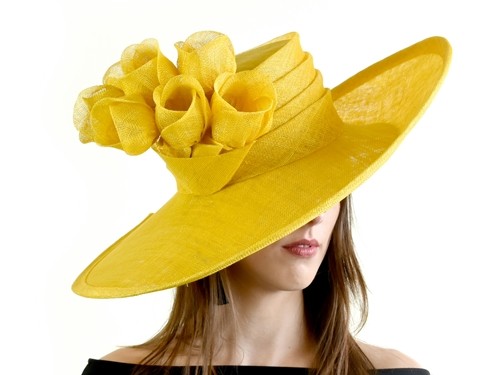 Matthew Eluwande Millinery Yellow Ascot Hat