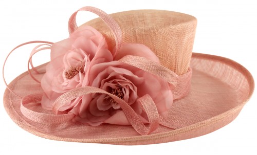 pale peach wedding hat