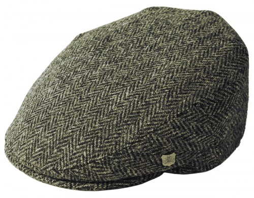 Failsworth Millinery Stornoway Harris Tweed Flat Cap in Pattern 4615 - Grey