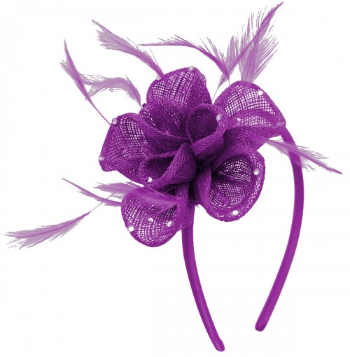 Elegance Collection Diamante Flower Fascinator with Matching Bag