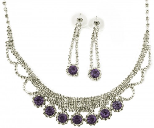 Venetti Collection Crystals and Diamante Necklace and Earrings Set
